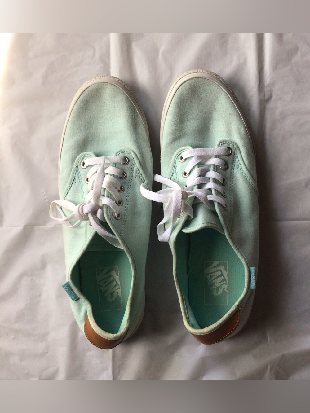 Vans Mint-Turquoise Canvas Low-Top Sneakers